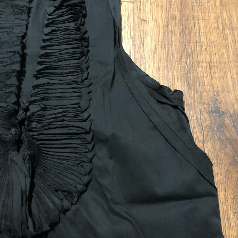 BCBG MaxAzria Poplin Ruffle Racerback Top - Picture 2 of 6